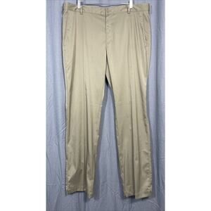 NIKE Golf Performance Pants Adult 38 x 34 Tan Dri-Fit Chino Stretch Khaki Sporty